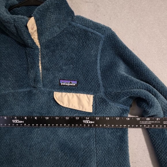 Patagonia Wavy Blue Tide Pool Blue X Dye Re Tool Snap T Fleece Pullover Size S - Picture 4 of 12